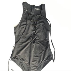 LF lace up body suit
